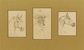 OLAF WIEGHORST. Three Western-themed Drawings.